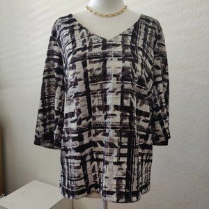 Rachel Roy Patterned Short Sleeve Blouse